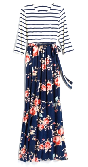 lux & co brooke 2fer knit maxi dress